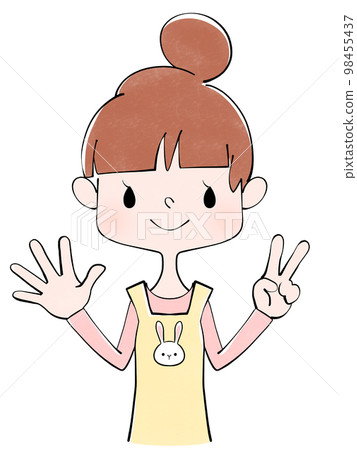 保育員（女）玩手的插圖 98455437