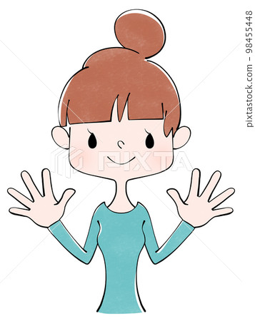 一個女人做體操的插圖 98455448