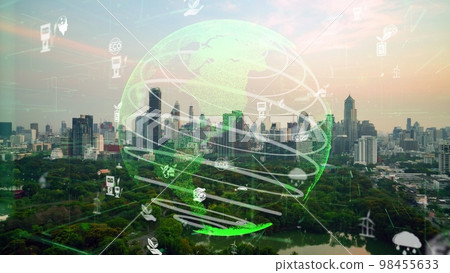 Green city technology shifting towards sustainable alteration concept 98455633