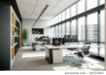 Blur background of modern office interior design. Contemporary workspace for creative business. 98455664