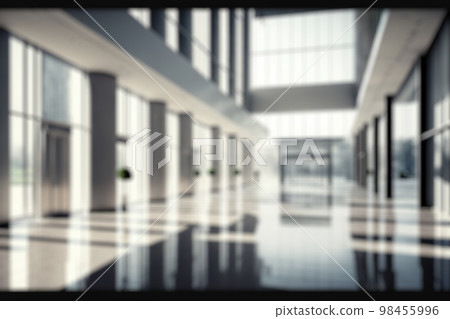Blur background of empty entrance hall of modern public station or large convention center lobby Blur background of empty entrance hall of modern public station or large convention center lobby 98455996