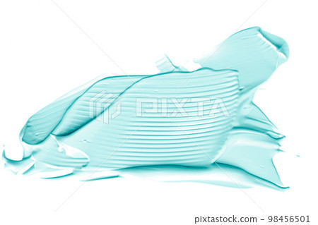 Pastel mint beauty swatch, skincare and makeup cosmetic product sample texture isolated on white background, make-up smudge, cream cosmetics smear or paint brush stroke closeup Pastel mint beauty swatch, skincare and makeup cosmetic product sample texture isolated on white background, make-up smudge, cream cosmetics smear or paint brush stroke closeup 98456501