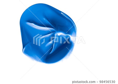 Blue beauty swatch, skincare and makeup cosmetic product sample texture isolated on white background, make-up smudge, cream cosmetics smear or paint brush stroke closeup Blue beauty swatch, skincare and makeup cosmetic product sample texture isolated on white background, make-up smudge, cream cosmetics smear or paint brush stroke closeup 98456530