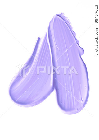 Pastel purple beauty swatch, skincare and makeup cosmetic product sample texture isolated on white background, make-up smudge, cream cosmetics smear or paint brush stroke closeup Pastel purple beauty swatch, skincare and makeup cosmetic product sample texture isolated on white background, make-up smudge, cream cosmetics smear or paint brush stroke closeup 98457613