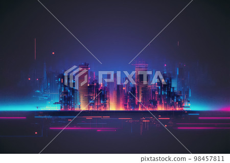 Futuristic smart city with internet communication and computer network concept 98457811