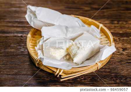 Ice mochi on a basket Ice mochi on a basket 98459057