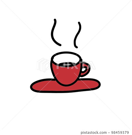 Cup and saucer red 98459379