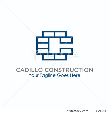 letter or word C font with brick in line our image graphic icon logo design abstract concept vector stock. Can be used as a symbol related to building or initial 98459381