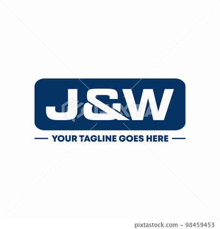 Simple Letter or word J and W sans serif font in block image graphic icon logo design abstract concept vector stock. Can be used as a symbol related to Initial. 98459453