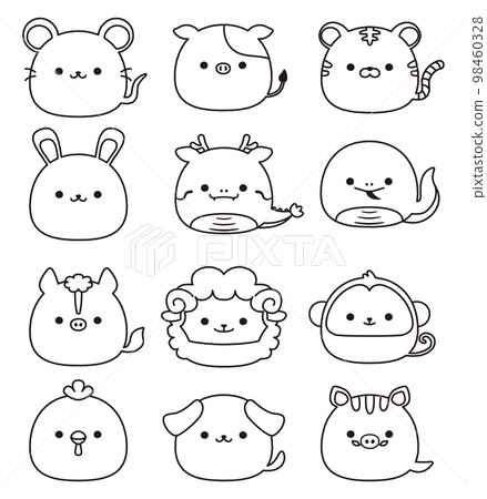 Zodiac Zodiac Simple deformed line drawing 98460328