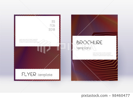 Stylish cover design template set. Orange abstract lines on wine red background. Fetching cover design. Magnetic catalog, poster, book template etc. Stylish cover design template set. Orange abstract lines on wine red background. Fetching cover design. Magnetic catalog, poster, book template etc. 98460477