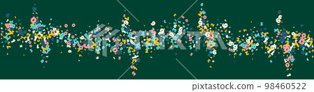 Falling light numbers. Math study concept with flying digits. Pretty back to school mathematics banner on blackboard background. Falling numbers vector illustration. 98460522