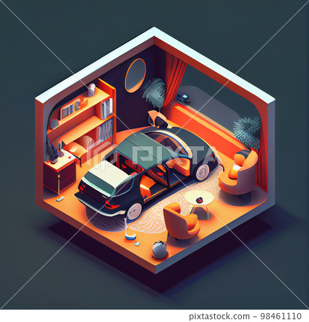 visualization of garage 3d, isometric 98461110
