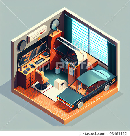 visualization of garage 3d, isometric 98461112