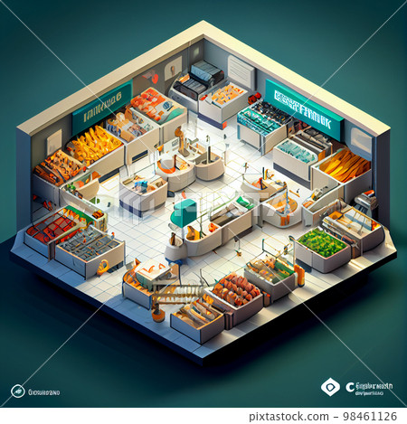 visualization of shop 3d, isometric 98461126