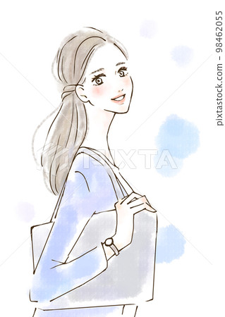 一個正在尋找新工作的女人帶著微笑 清新的氣氛 一個正在尋找新工作的女人帶著微笑 清新的氣氛 98462055