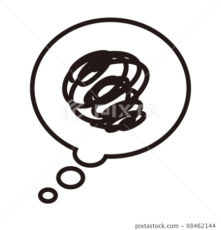 Moyamoya, worry, crumpled speech bubble mark Moyamoya, worry, crumpled speech bubble mark 98462144