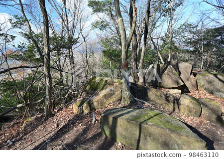 從本丸眺望播磨立岩城庫魯瓦和石垣 從本丸眺望播磨立岩城庫魯瓦和石垣 98463110