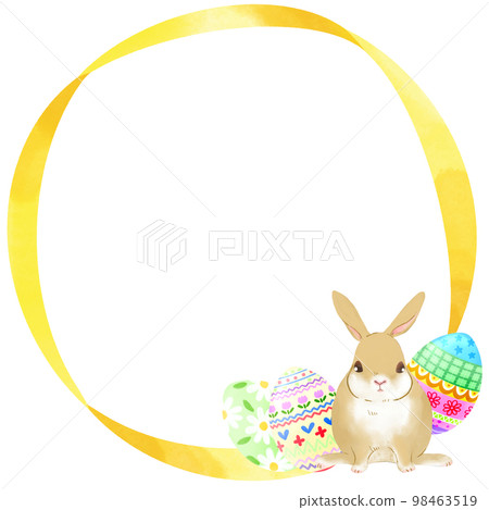A circular decorative frame inspired by Easter 98463519