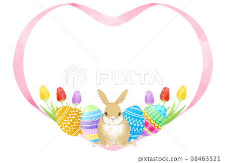 Heart-shaped decorative frame inspired by Easter Heart-shaped decorative frame inspired by Easter 98463521