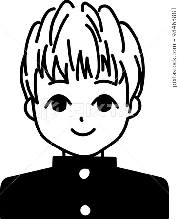 Icon of a male student in short shorts Monochrome Icon of a male student in short shorts Monochrome 98463881