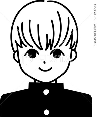 混搭頭髮男學生圖標單色 98463883