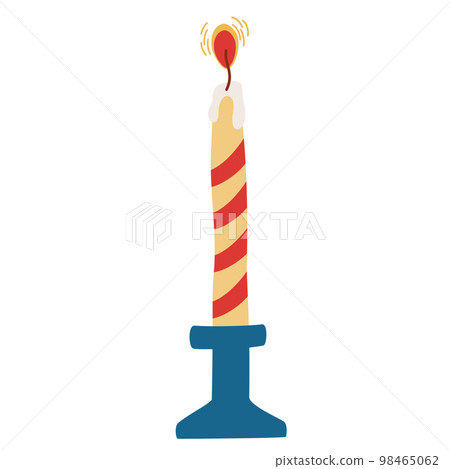 Candle. Decorative wax candle for relax, interior decor, holiday and Christmas. Wax candle. Hand drawn vector illustration isolated on the white background. Candle. Decorative wax candle for relax, interior decor, holiday and Christmas. Wax candle. Hand drawn vector illustration isolated on the white background. 98465062