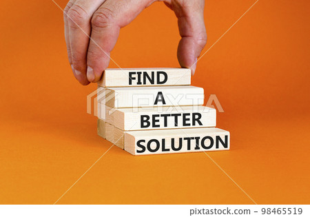 Find a better solution symbol. Concept words Find a better solution on wooden blocks. Beautiful orange table orange background. Businessman hand. Business find a better solution concept. Copy space. Find a better solution symbol. Concept words Find a better solution on wooden blocks. Beautiful orange table orange background. Businessman hand. Business find a better solution concept. Copy space. 98465519