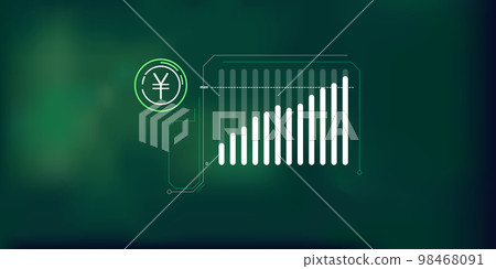 Abstract infographics about the growth of the yen price. Abstract infographics about the growth of the yen price. 98468091