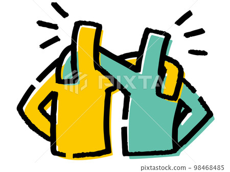 肩並肩的兩個好朋友火柴人 98468485