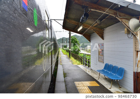 2022年夏天的一個下雨的早晨，從日豐本線佐伯站到延岡站的車窗外的風景 98468730