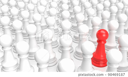 The red and white chess for business concept 3d rendering 98469187