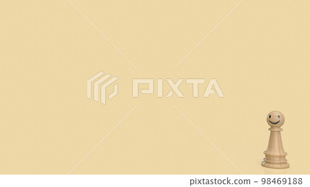 The wood chess smile for abstract or business concept 3d rendering 98469188