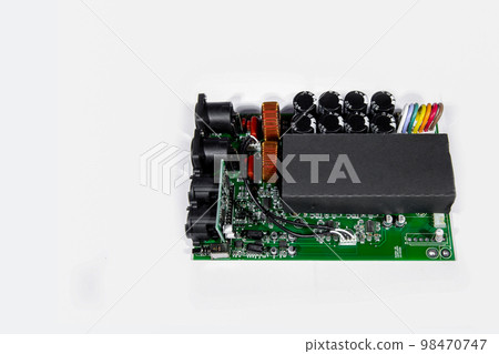 Circuit Board, White Background, Electricity, Plank - Timber, Resistor Circuit Board, White Background, Electricity, Plank - Timber, Resistor 98470747