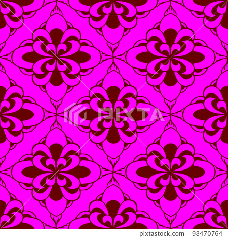 seamless tile pattern of abstract geometric red elements on a pink background, texture, design 98470764