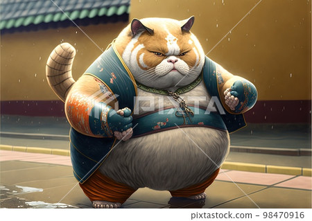 Illustration of cat practicing sumo generative ai Illustration of cat practicing sumo generative ai 98470916