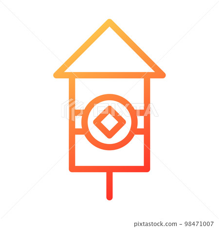 chinese icon new year gradient red style illustration vector perfect. chinese icon new year gradient red style illustration vector perfect. 98471007