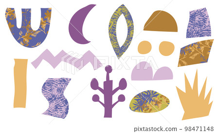 Abstract shape art with floral elements. Floral Aesthetic