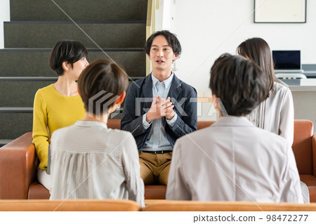 Business scene male female 98472277