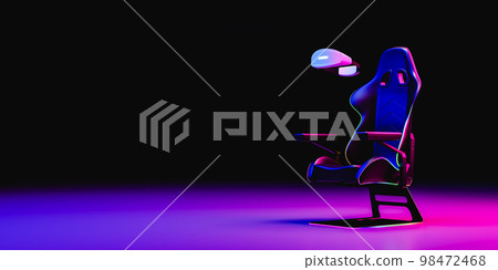VR goggles over gaming chair VR goggles over gaming chair 98472468