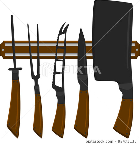 big set different types knives different size for butcher 98473133
