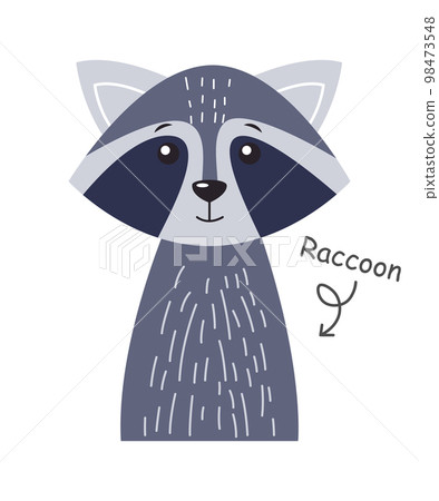 Raccoon . Cartoon character . Vector . Raccoon . Cartoon character . Vector . 98473548