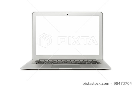 Laptop with blank white screen. 98473704