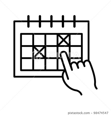 Calendar icon. Calendar planner. Mark the date, holiday, important day concepts. 98474547