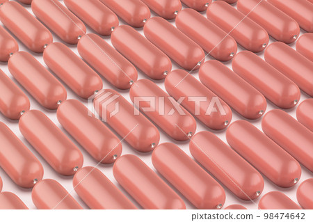 Manufacturing of many sausages 98474642