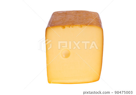 big piece of cheese isolated 98475003
