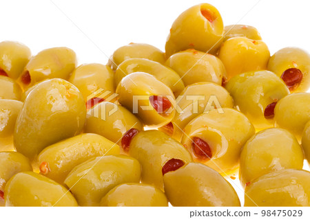 olives stuffed with pepper isolated 98475029