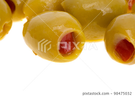olives stuffed with pepper isolated 98475032
