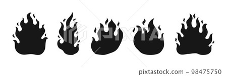 Free Vector, Fire flame burn flare torch hell fiery icons set isolated  vector illustration