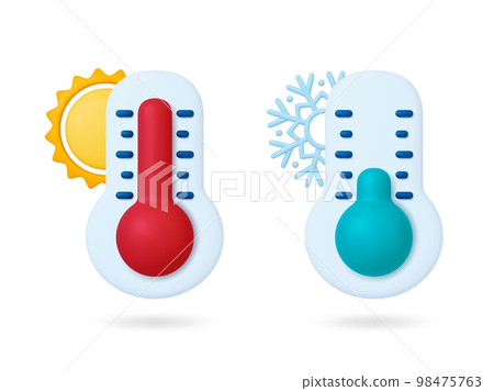 Meteorology 3d thermometer, control weather - Stock